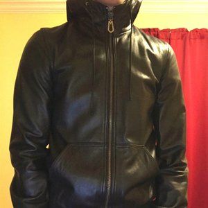 Marc Jacobs Leather Hoodie Jacket